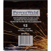 POWERWELD Polycarbonate Filter Plate, 4-1/2" x 5-1/4", Shade #12 MP4PC12